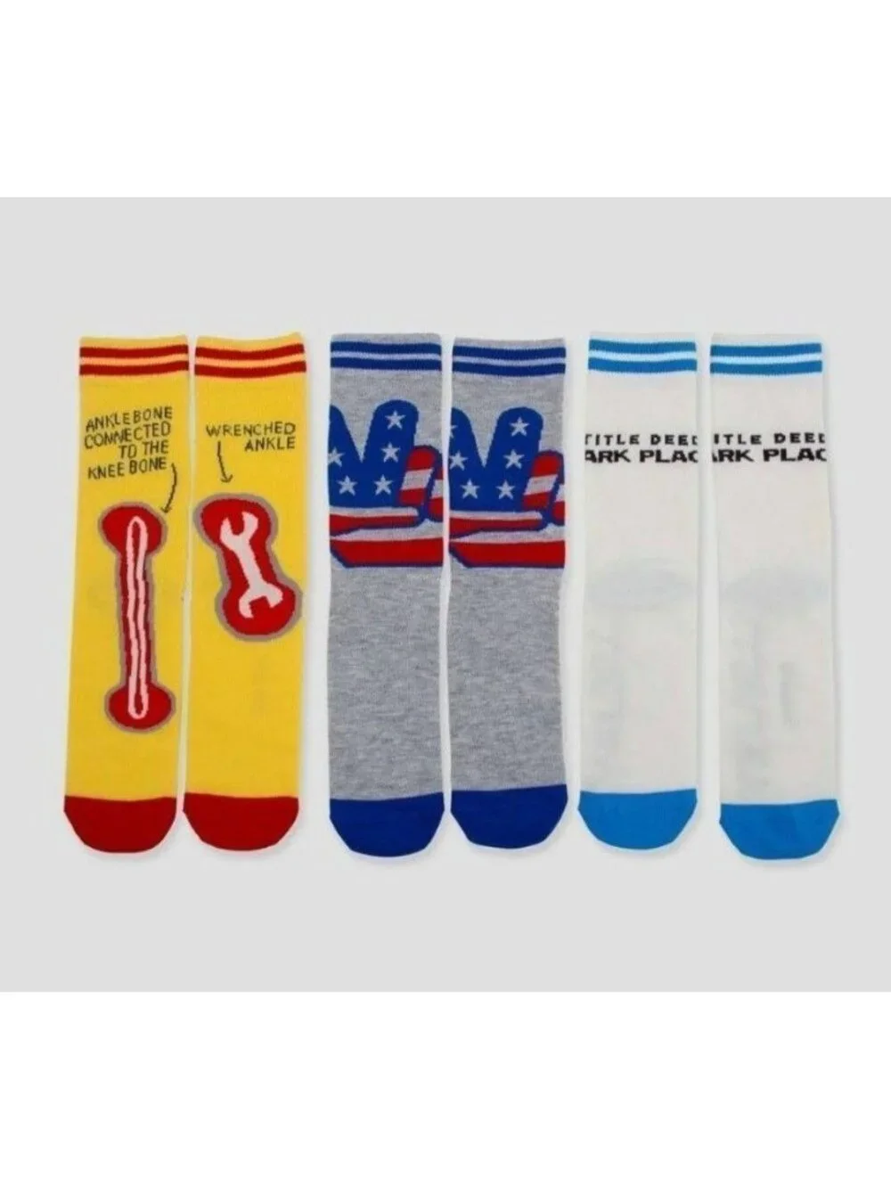 Junk Food Adult Operation Monopoly 3 pk Socks Graphic Crew 10-13